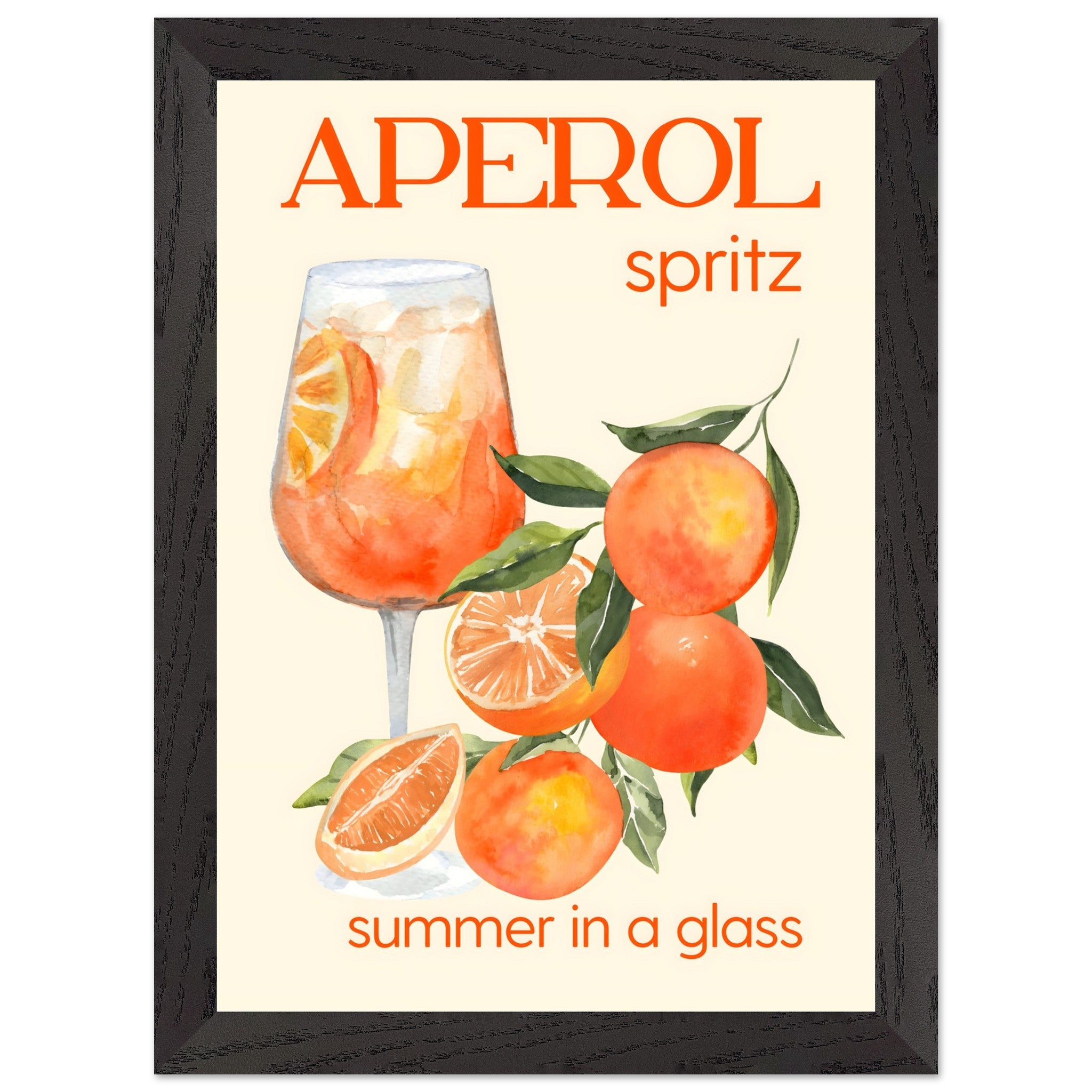 Artfulprints Poster met Lijst Aperol Spritz - Summer in a glass - A4 2