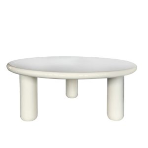 DÉJA Living Salontafel Jelsa – Rond Crème Glossy MDF – 90x90x35cm