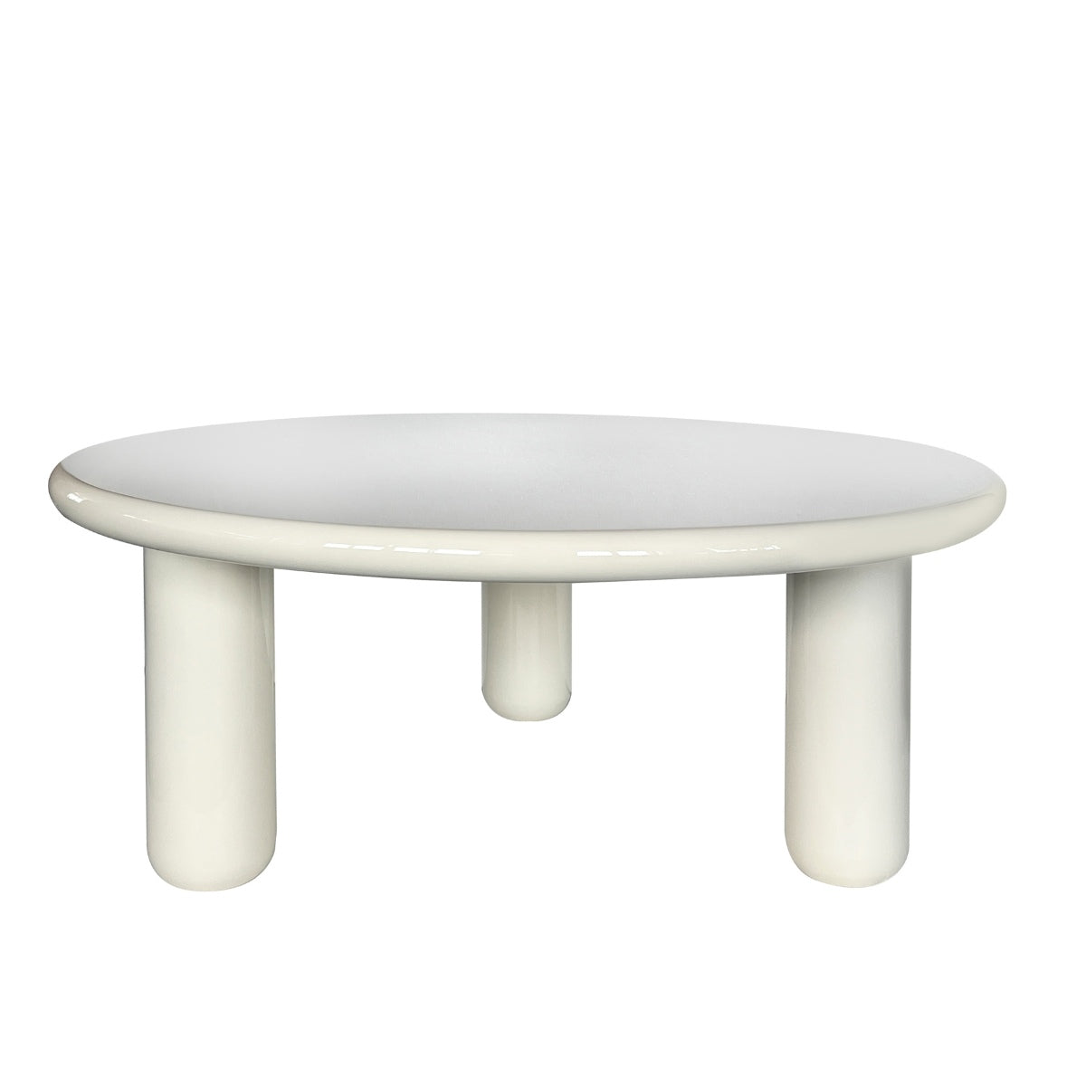 DÉJA Living Salontafel Jelsa - Rond Crème Glossy MDF - 90x90x35cm