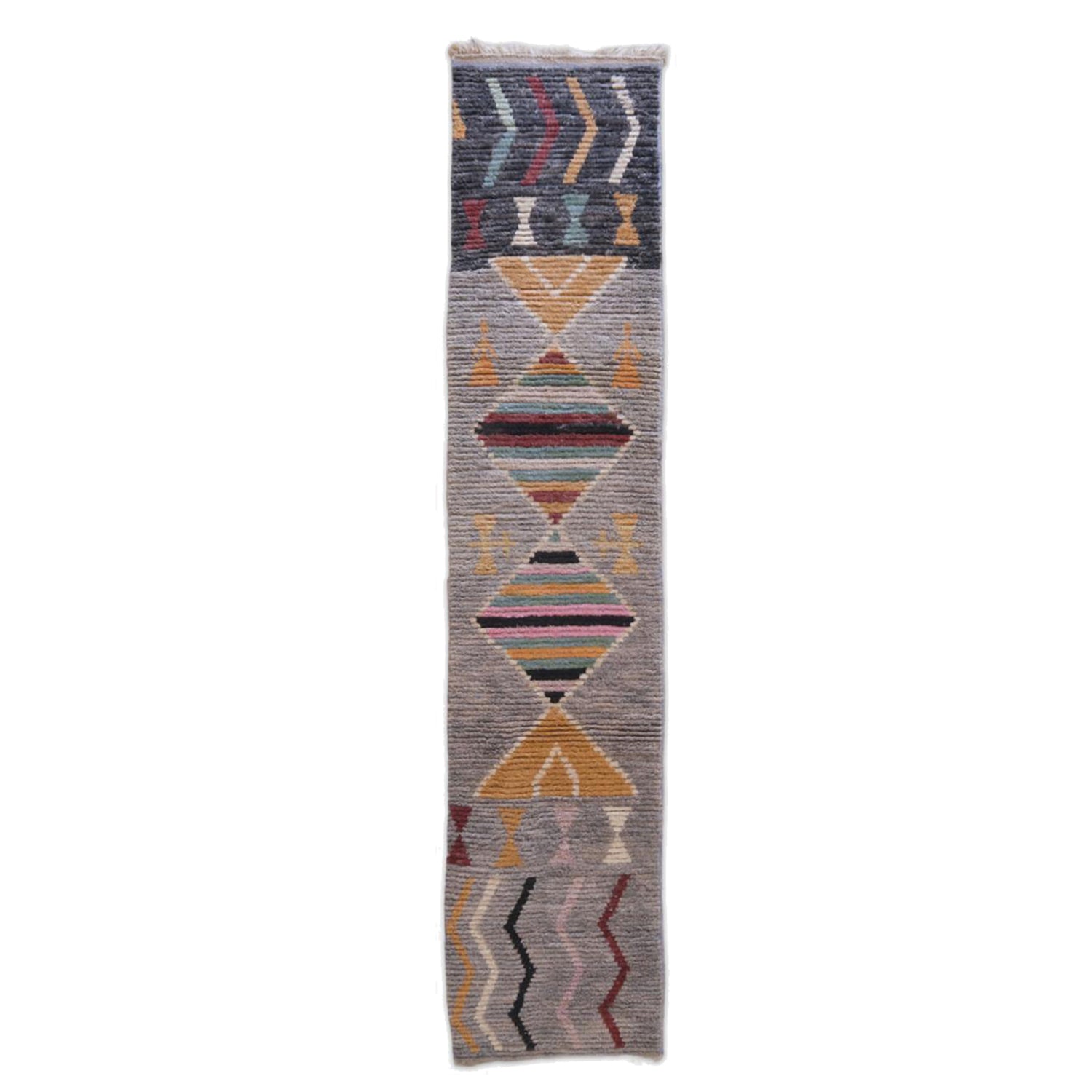 AFK Living vloerkleed Berber - handgemaakt - Wol - 74 x 351 cm