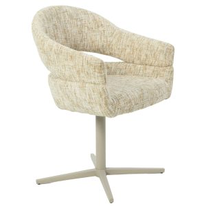 DÉJA Living Eetkamerstoel Milou – Taupe – Draaibaar – Set van 2