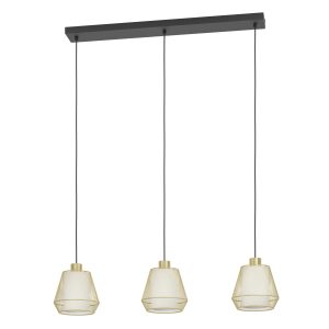 EGLO hanglamp Ciudadela – e27 – 88 cm – zwart/goud/wit – textiel EGLO hanglamp Ciudadela – e27 – 88 cm – zwart/goud/wit – textiel