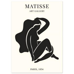 Artfulprints Poster Matisse – Art of a woman – 50×70 cm – Zwart / Wit Artfulprints Poster Matisse – Art of a woman – 50×70 cm – Zwart / Wit