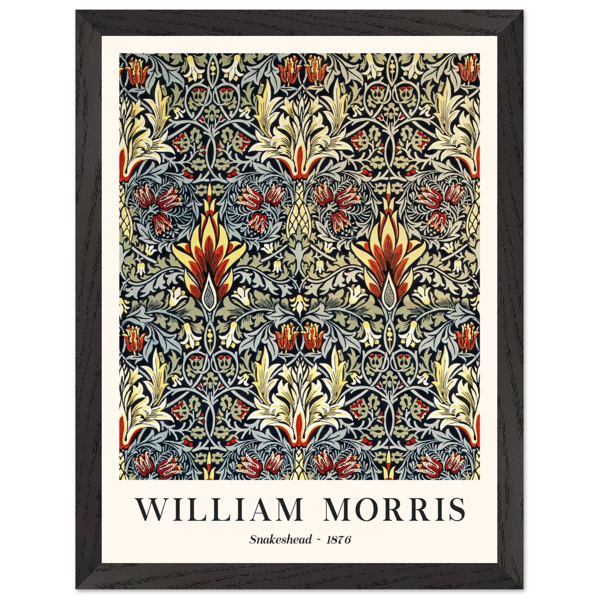 Artfulprints Poster met Lijst William Morris - Snakeshead 1876 - 30x40