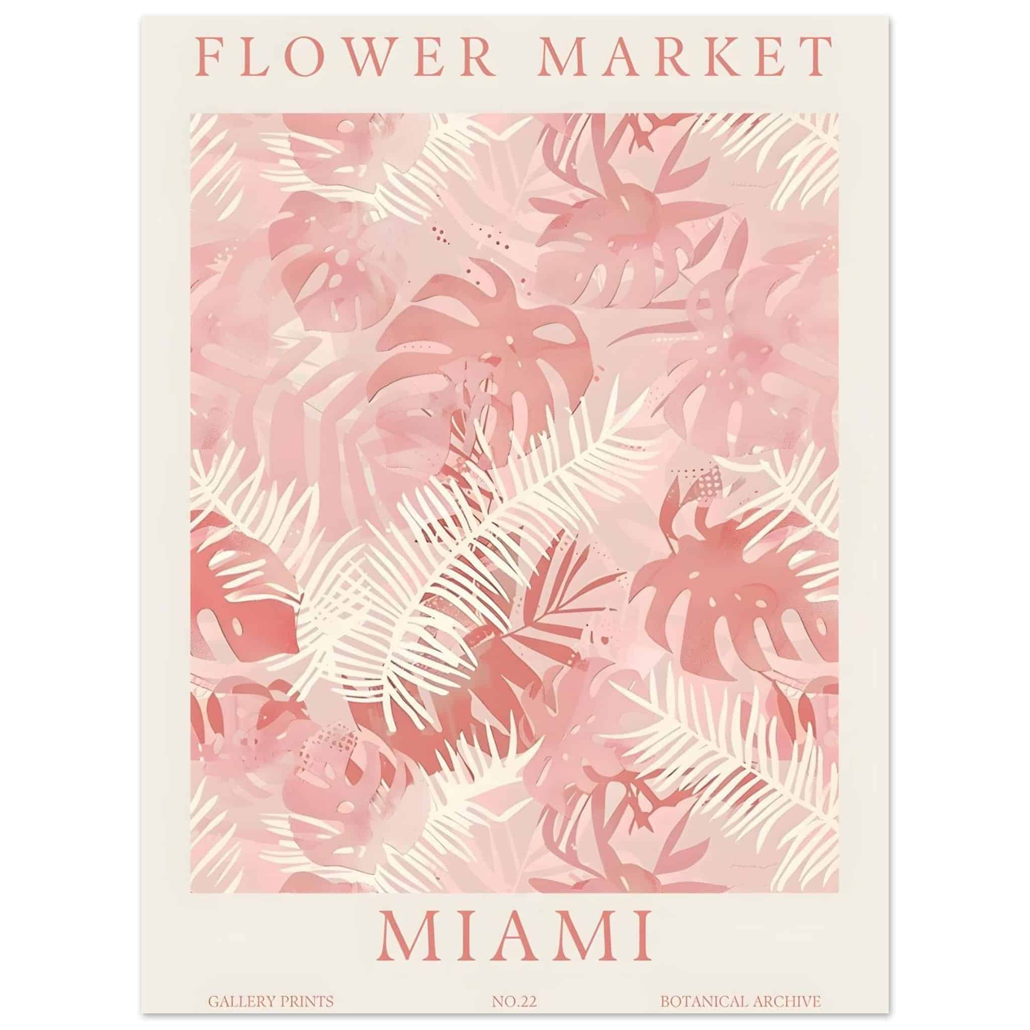 Artfulprints Poster Flower market - Miami - 30x40 cm - Roze