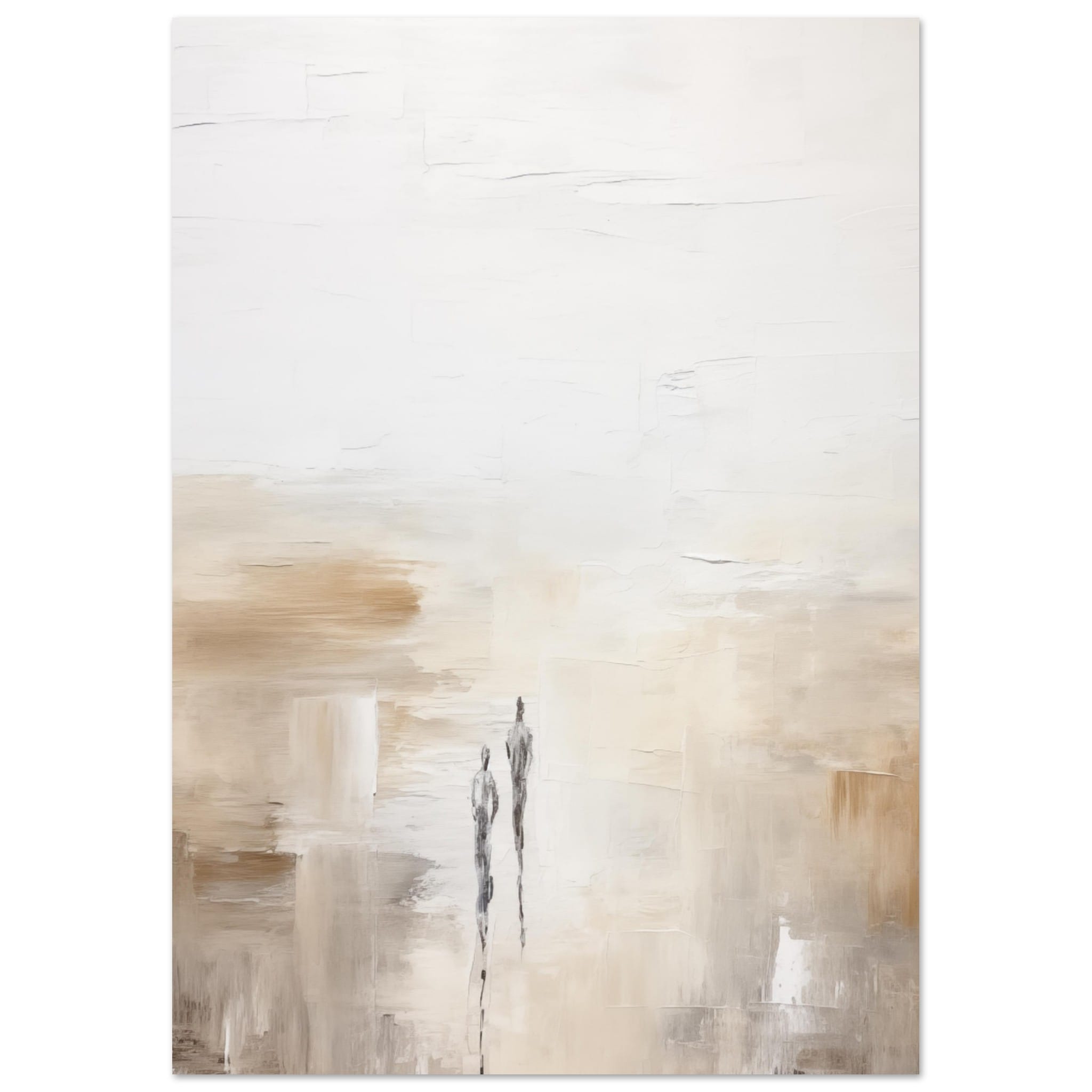 Artfulprints Poster Abstract - Silhouettes - A4 21x29.7 cm - Taupe