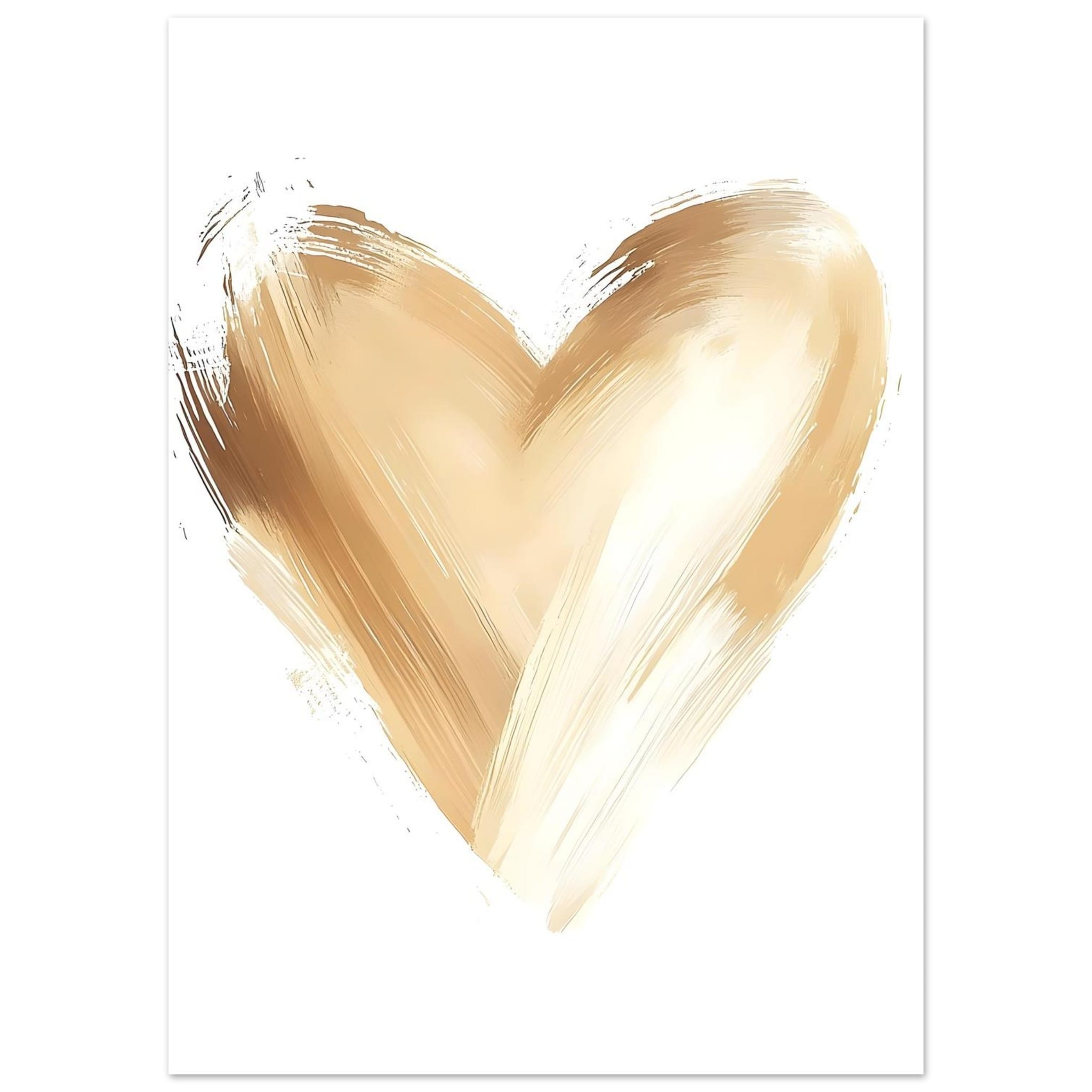 Artfulprints Poster Hart van goud - 50x70 cm - Goud