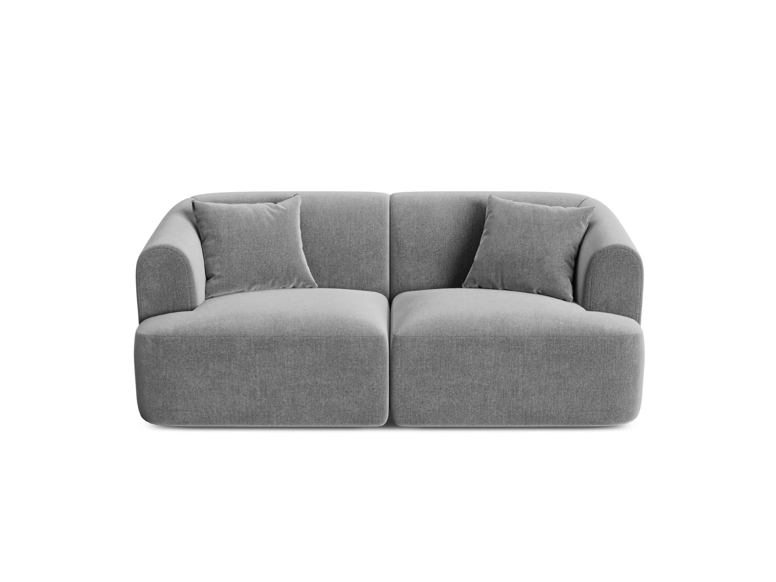 Cosmopolitan Design Modulaire bank Campi 2-zits, flueel grijs - 90x180