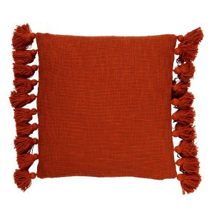 RUBY – Kussenhoes 45×45 cm – 100% katoen – met flosjes – Potters Clay