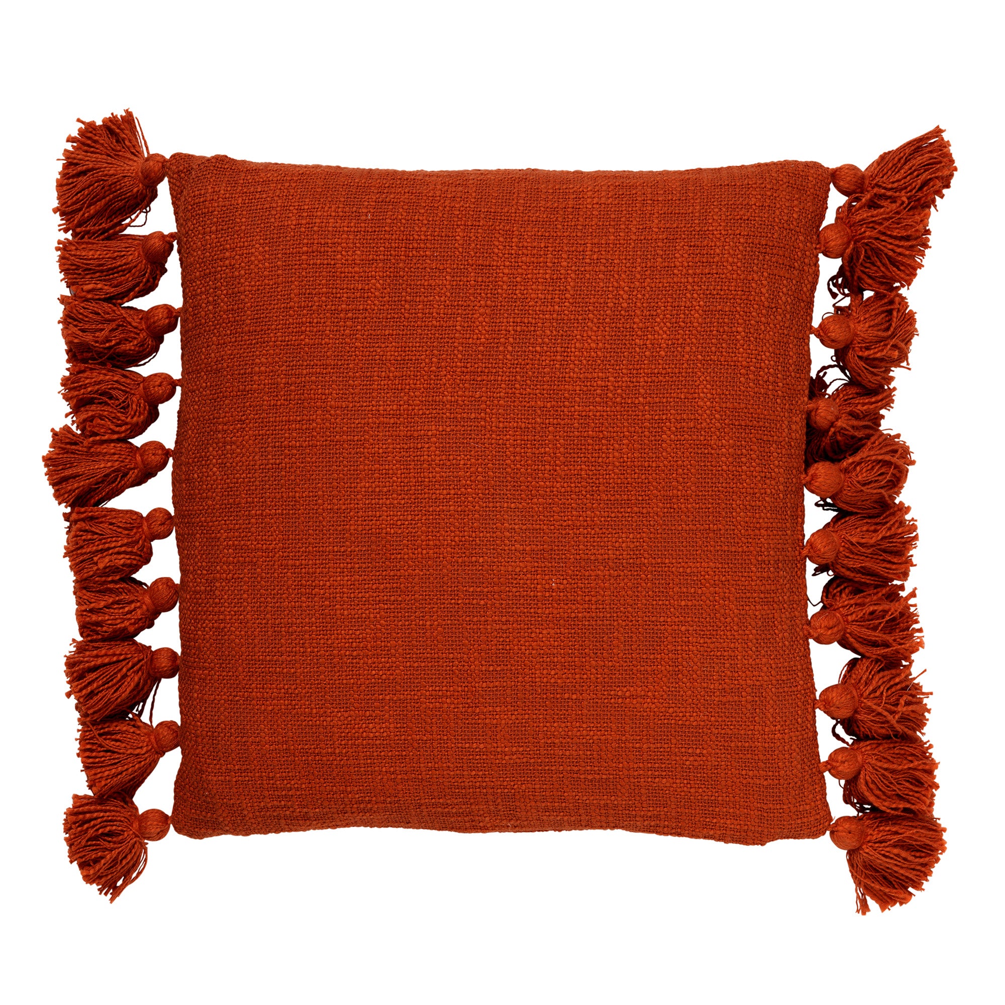 RUBY - Kussenhoes 45x45 cm - 100% katoen - met flosjes - Potters Clay
