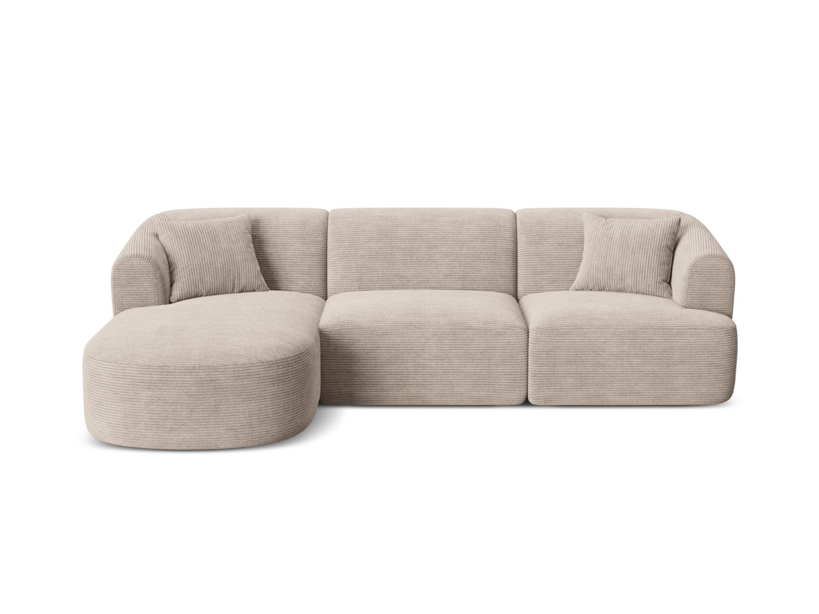 Cosmopolitan Design Modulaire hoekbank links Campi 4-zits, ribfluwelen