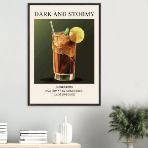 Artfulprints Poster Dark and Stormy cocktail – Ingrediënten – 70×100 c Artfulprints Poster Dark and Stormy cocktail – Ingrediënten – 70×100 c