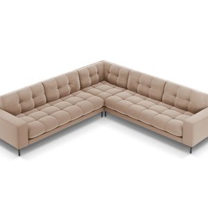 Cosmopolitan Design Symmetrische hoekbank Bali 6-zits, flueel, beige – Cosmopolitan Design Symmetrische hoekbank Bali 6-zits, flueel, beige –