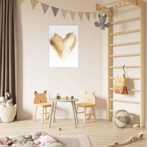 Artfulprints Poster Hart van goud – 70×100 cm – Goud Artfulprints Poster Hart van goud – 70×100 cm – Goud