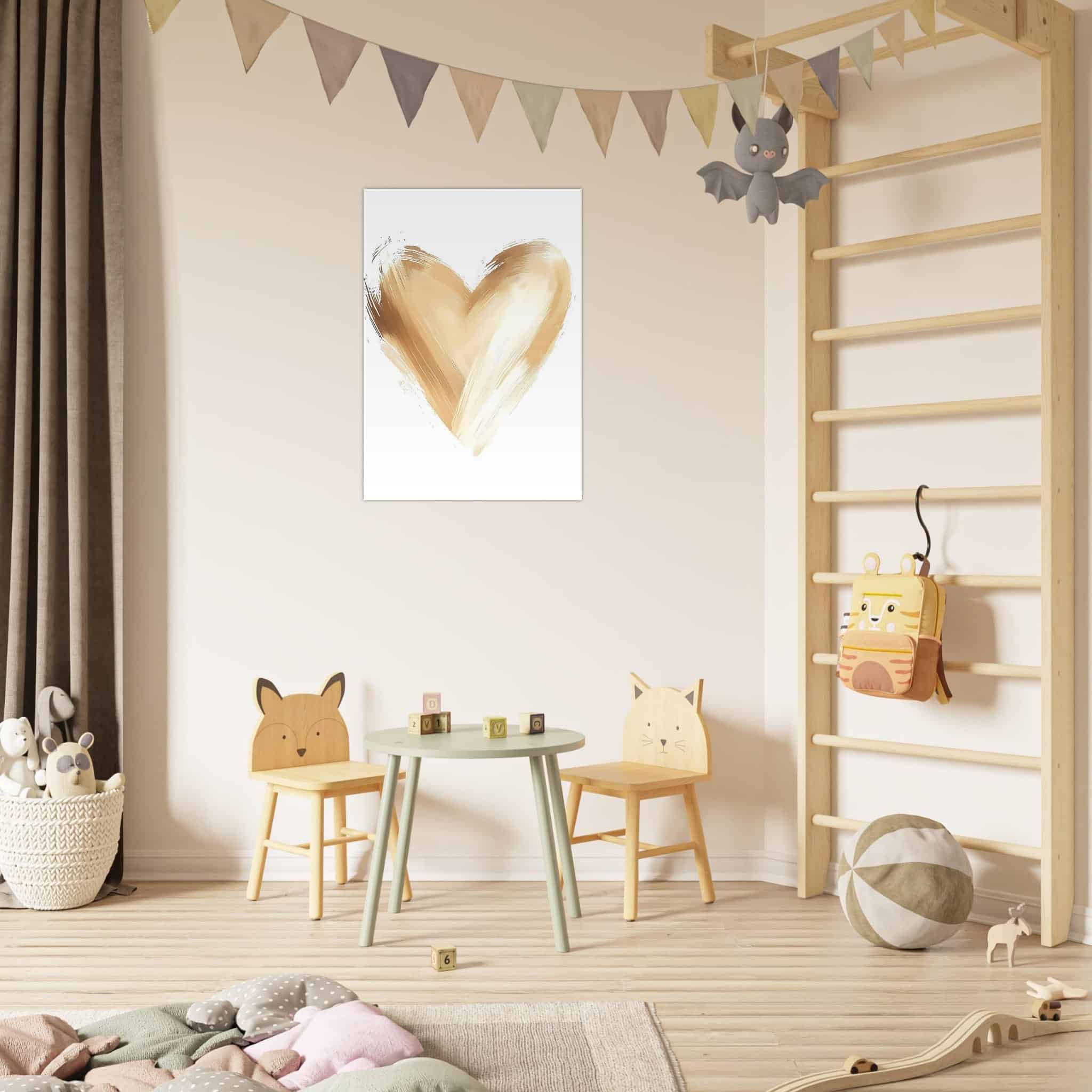 Artfulprints Poster Hart van goud - 70x100 cm - Goud