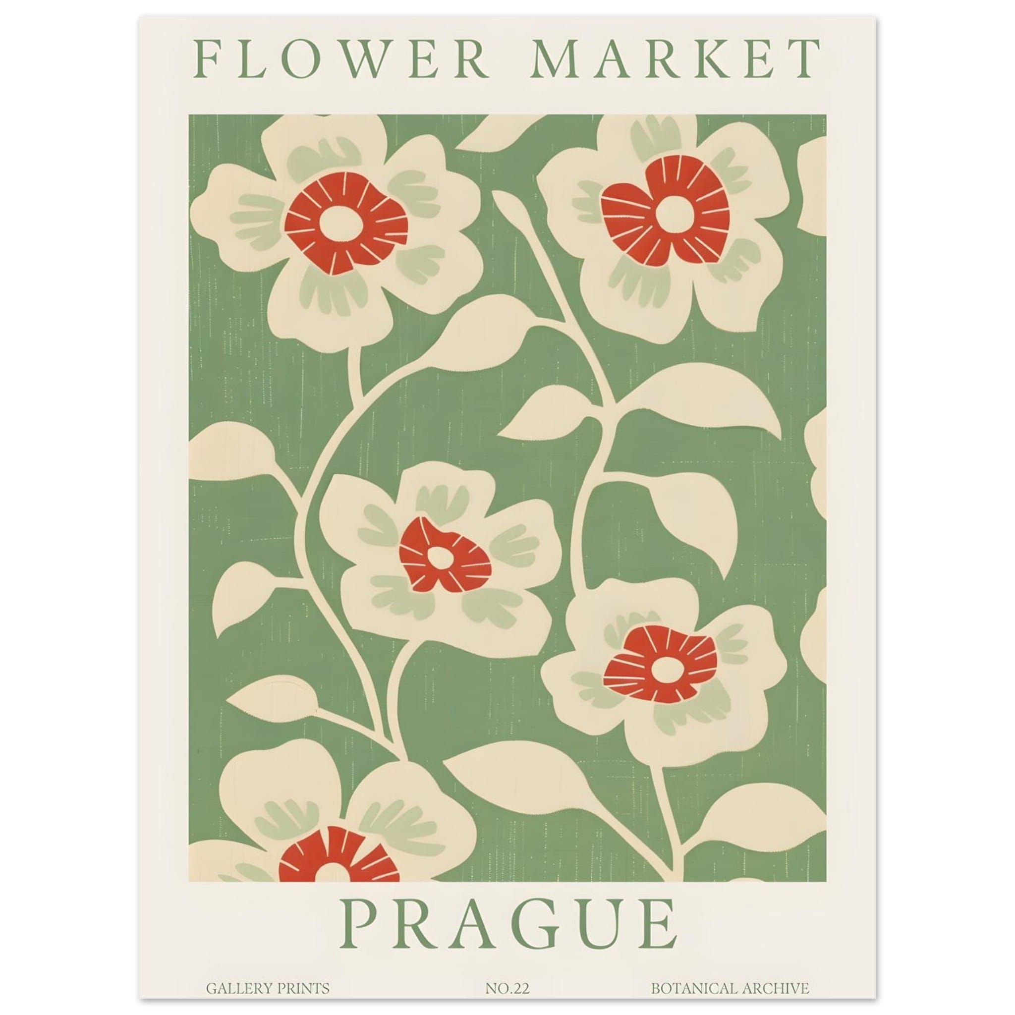 Artfulprints Poster Flower market - Prague I - 30x40 cm - Meerkleurig
