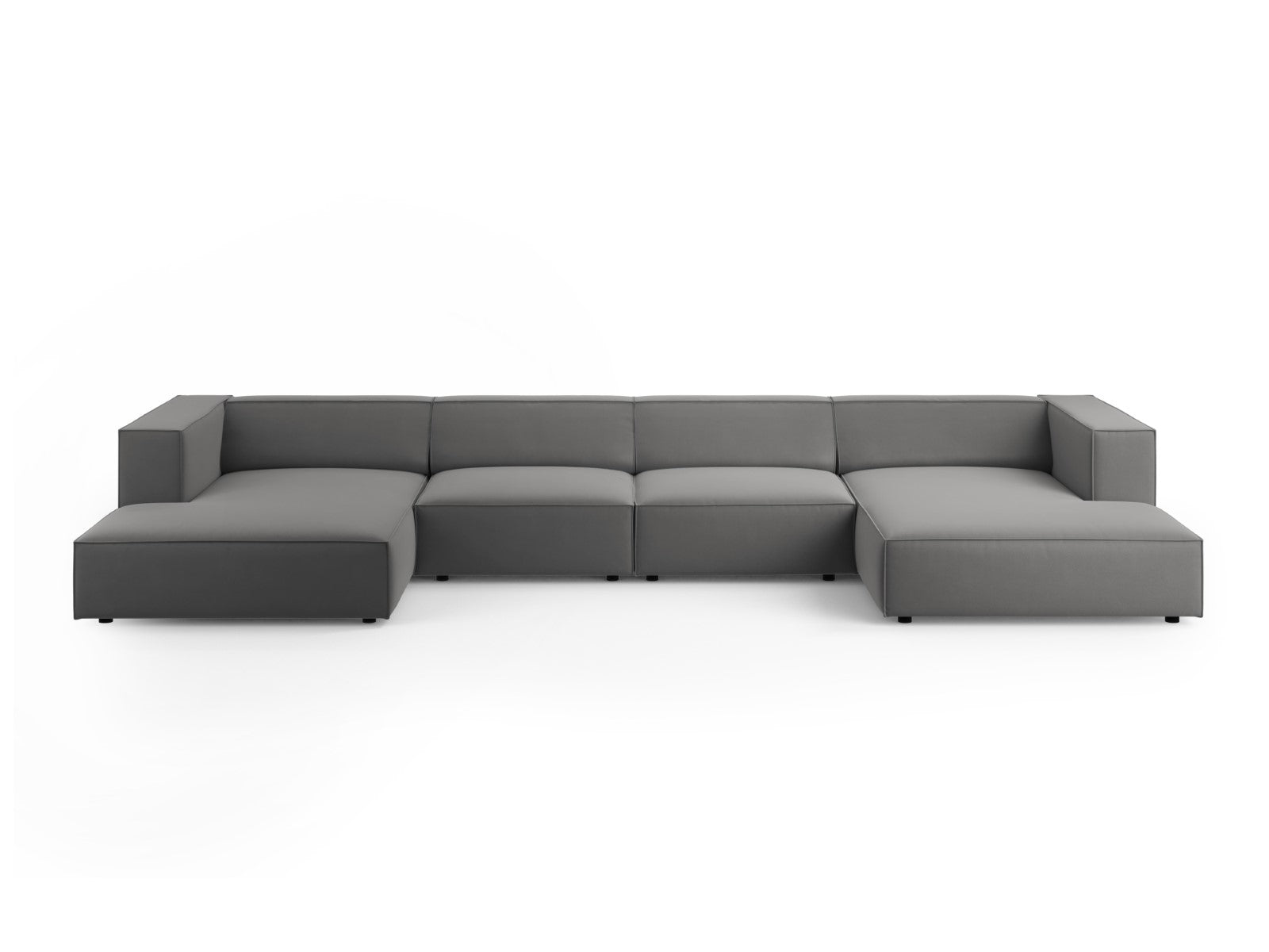 Cosmopolitan Design Panoramische bank Arendal 6-zits, flueel, cement -