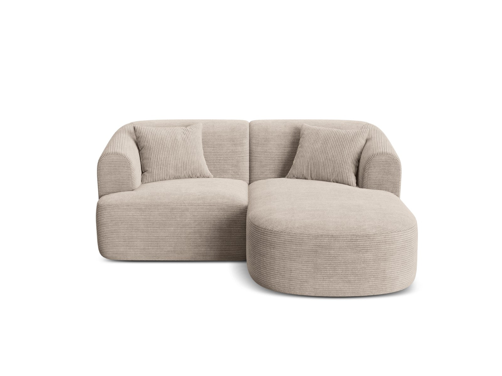 Cosmopolitan Design Modulaire hoekbank rechts Campi 3-zits, ribfluwele