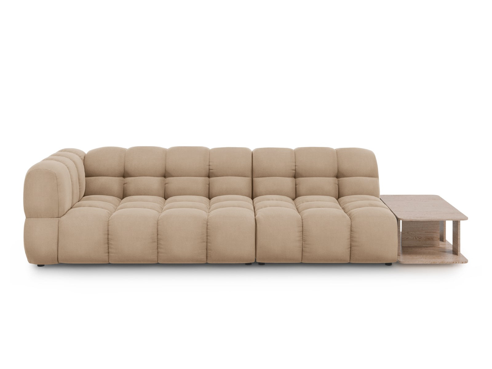Cosmopolitan Design Rechte modulaire bank Sky 4-zits, flueel, zand - 1