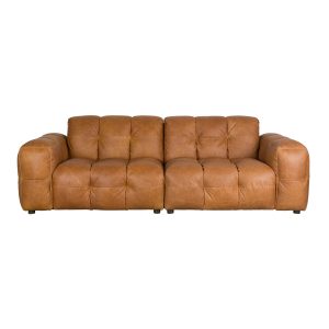 Dutchbone Hackman 3-zitsbank Leer Cognac Bruin Dutchbone Hackman 3-zitsbank Leer Cognac Bruin