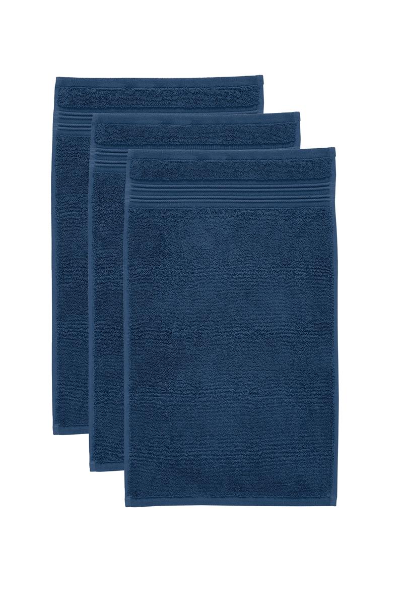 Beddinghouse Sheer - Gastendoekje - set van 3 - 30x50 cm - Donker Blau