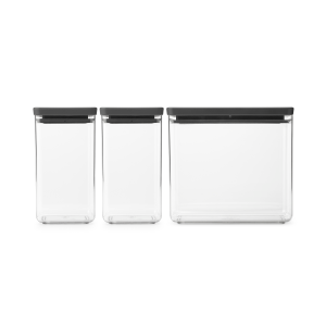 Brabantia Tasty+ Voorraadbussen stapelbaar 1,6 + 1,6 + 3,5 liter – Dar Brabantia Tasty+ Voorraadbussen stapelbaar 1,6 + 1,6 + 3,5 liter – Dar