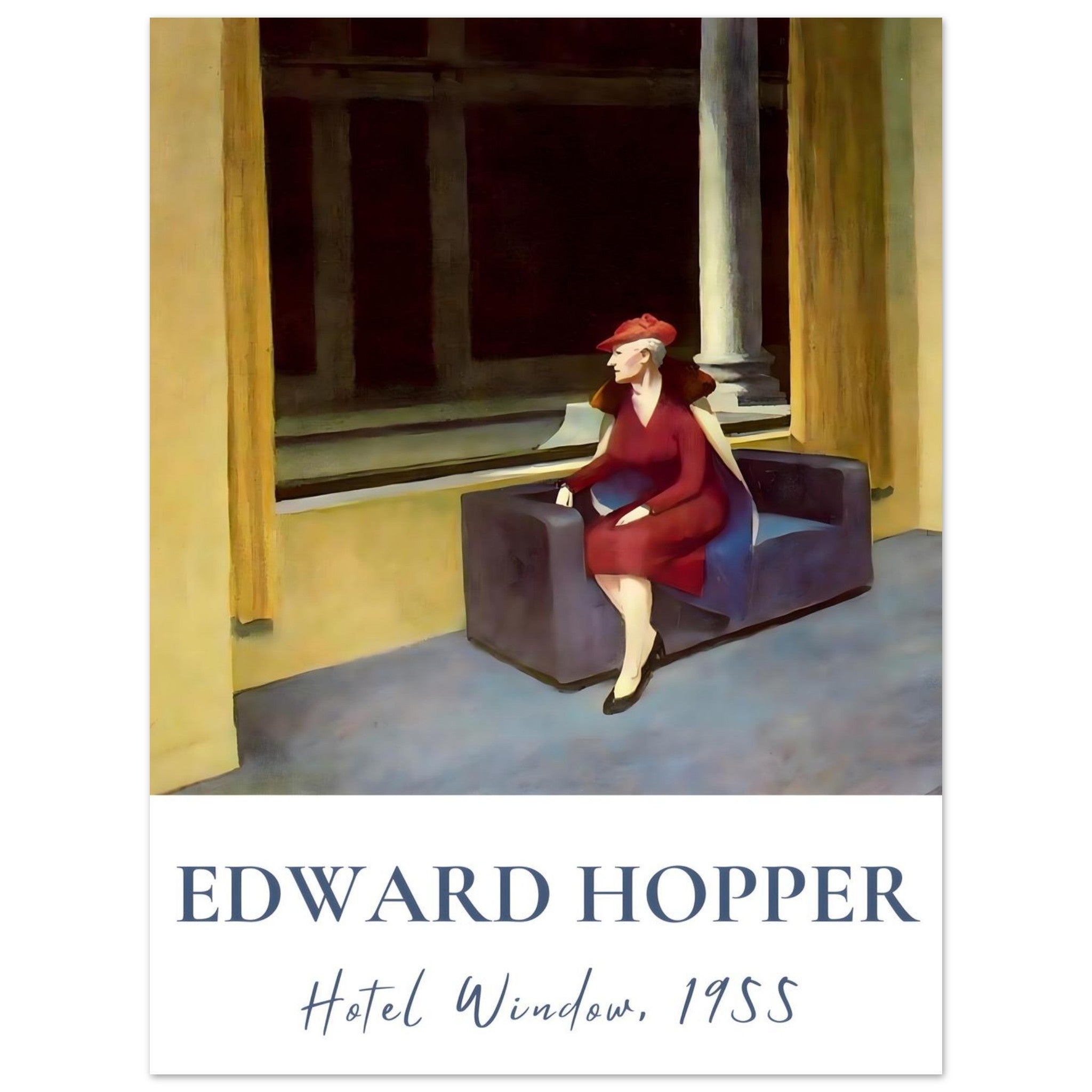 Artfulprints Poster Edward Hopper - Hotel window - 30x40 cm - Meerkleu