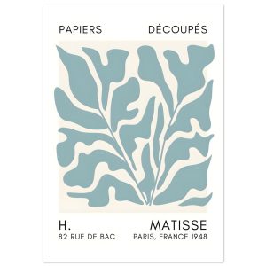 Artfulprints Poster Matisse – Seabed shapes turquoise – 70×100 cm – Tu Artfulprints Poster Matisse – Seabed shapes turquoise – 70×100 cm – Tu