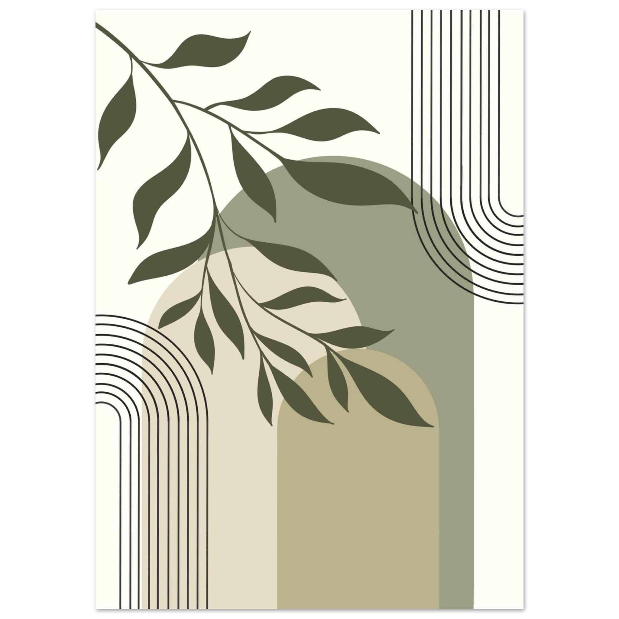 Artfulprints Poster Boho – Olive lines - 50x70 cm - Groen