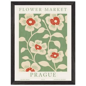 Artfulprints Poster met Lijst Flower market – Prague I – 30×40 cm – Me