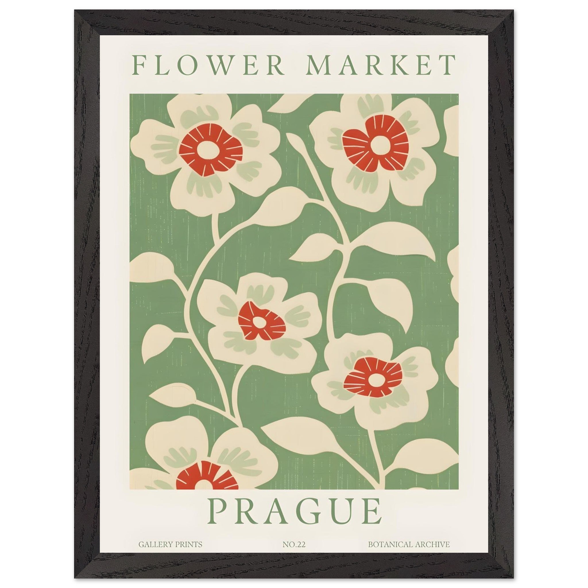 Artfulprints Poster met Lijst Flower market - Prague I - 30x40 cm - Me