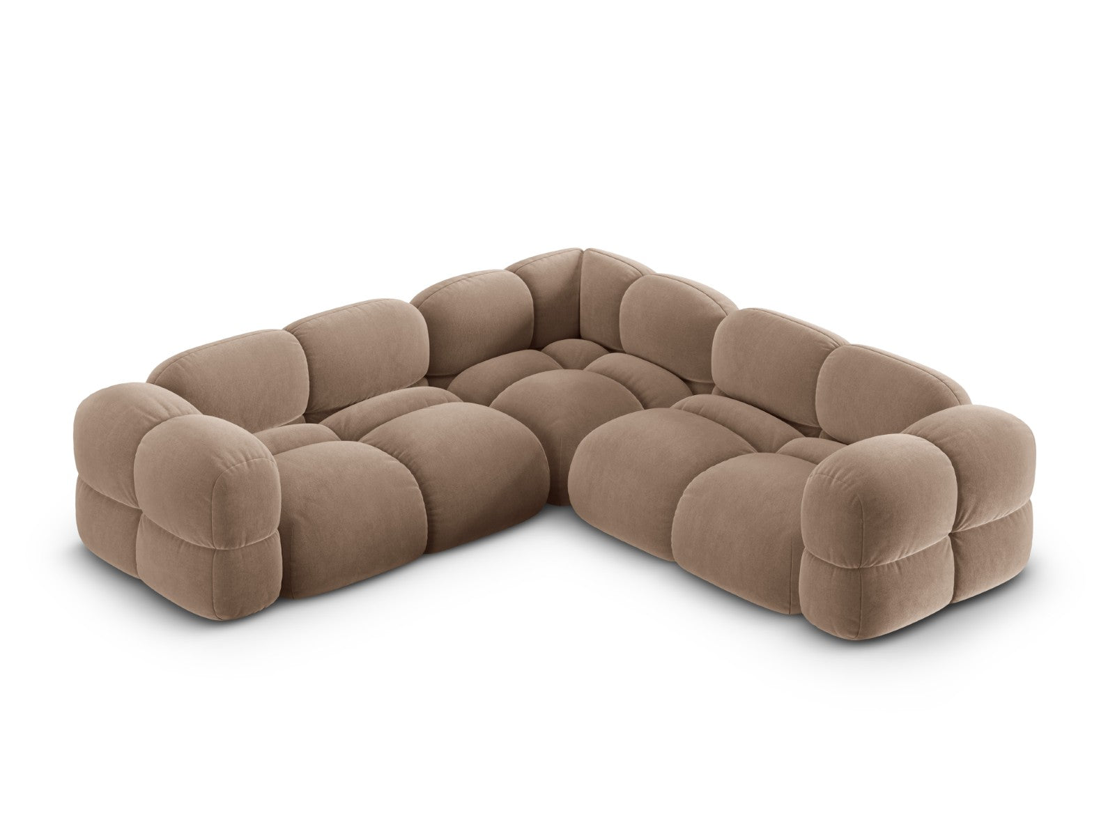 Cosmopolitan Design Hoekbank Loretto 4-zits, flueel donkerbeige - 250x