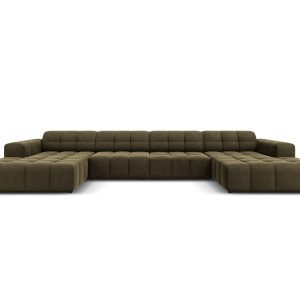 Cosmopolitan Design Panoramische bank Chicago 6-zits, flueel groente – Cosmopolitan Design Panoramische bank Chicago 6-zits, flueel groente –