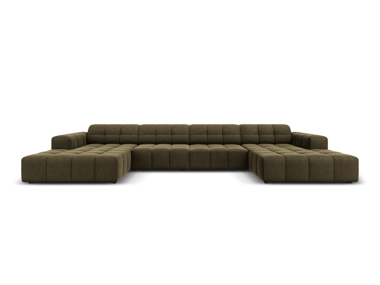 Cosmopolitan Design Panoramische bank Chicago 6-zits, flueel groente -