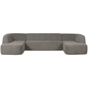 WOOOD u-vorm bank Sloping – Polyester – Grijs Melange -77x339x225