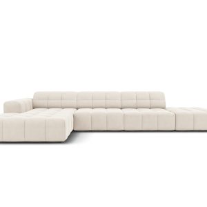Cosmopolitan Design linker hoekbank Chicago 5-zits, flueel lichtbeige Cosmopolitan Design linker hoekbank Chicago 5-zits, flueel lichtbeige