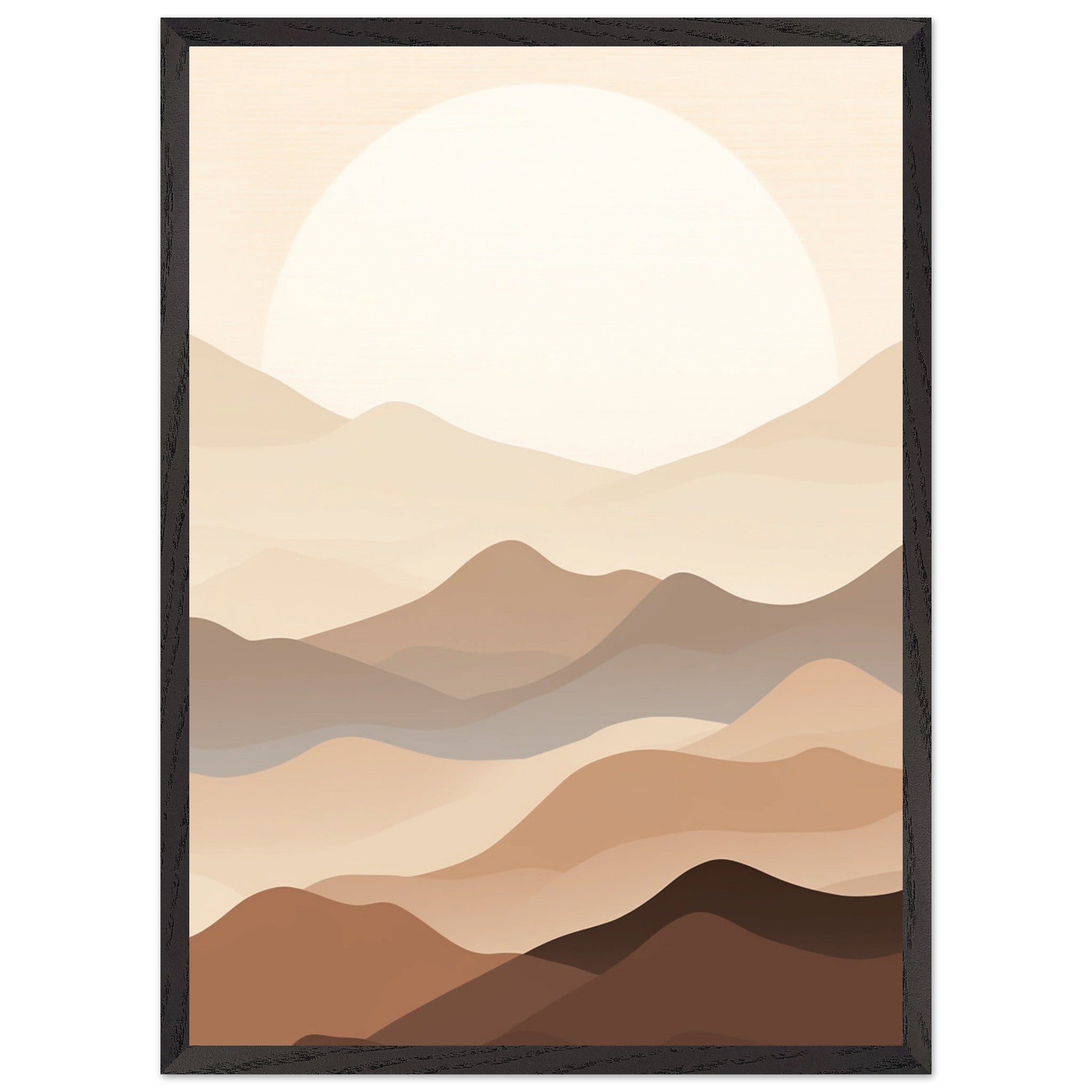 Artfulprints Poster met Lijst Japandi landscape - 50x70 cm - Meerkleur