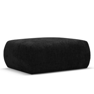 Cosmopolitan Design Poef Matera chenille, zwart – 68x86x40cm Cosmopolitan Design Poef Matera chenille, zwart – 68x86x40cm