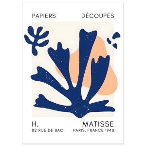 Artfulprints Poster Matisse – Abstract bloom navy blue II – 50×70 cm – Artfulprints Poster Matisse – Abstract bloom navy blue II – 50×70 cm –