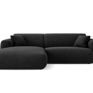 Cosmopolitan Design linker hoekbank Nolio 4-zits, chenille, zwart – 17 Cosmopolitan Design linker hoekbank Nolio 4-zits, chenille, zwart – 17