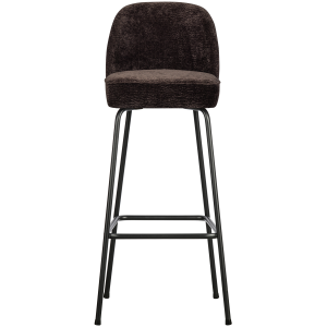 WOOOD Barstoel 80 cm 3D Vogue – Chenille – Donker Bruin -89x50x55 WOOOD Barstoel 80 cm 3D Vogue – Chenille – Donker Bruin -89x50x55