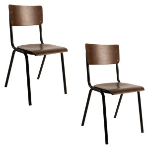 Dutchbone Scuola Eetkamerstoelen Hout – Set van 4 Dutchbone Scuola Eetkamerstoelen Hout – Set van 4