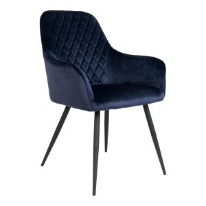 BRAM Eetkamerstoel Oravi – Set Van 2 – Blauw Fluweel