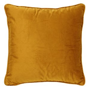 FINN – sierkussen 45×45 cm – velvet – effen kleur – Chai Tea – geel