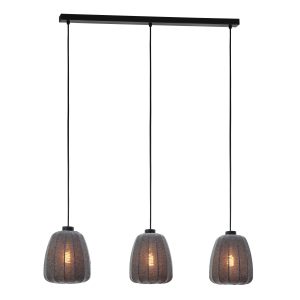 EGLO hanglamp Barlaston – e27 – 88 cm – zwart/grijs – uitwasbaar texti EGLO hanglamp Barlaston – e27 – 88 cm – zwart/grijs – uitwasbaar texti
