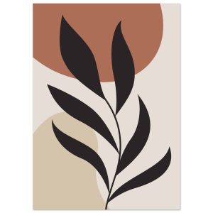 Artfulprints Poster Boho – Abstract leaf – 50×70 cm – Terracotta