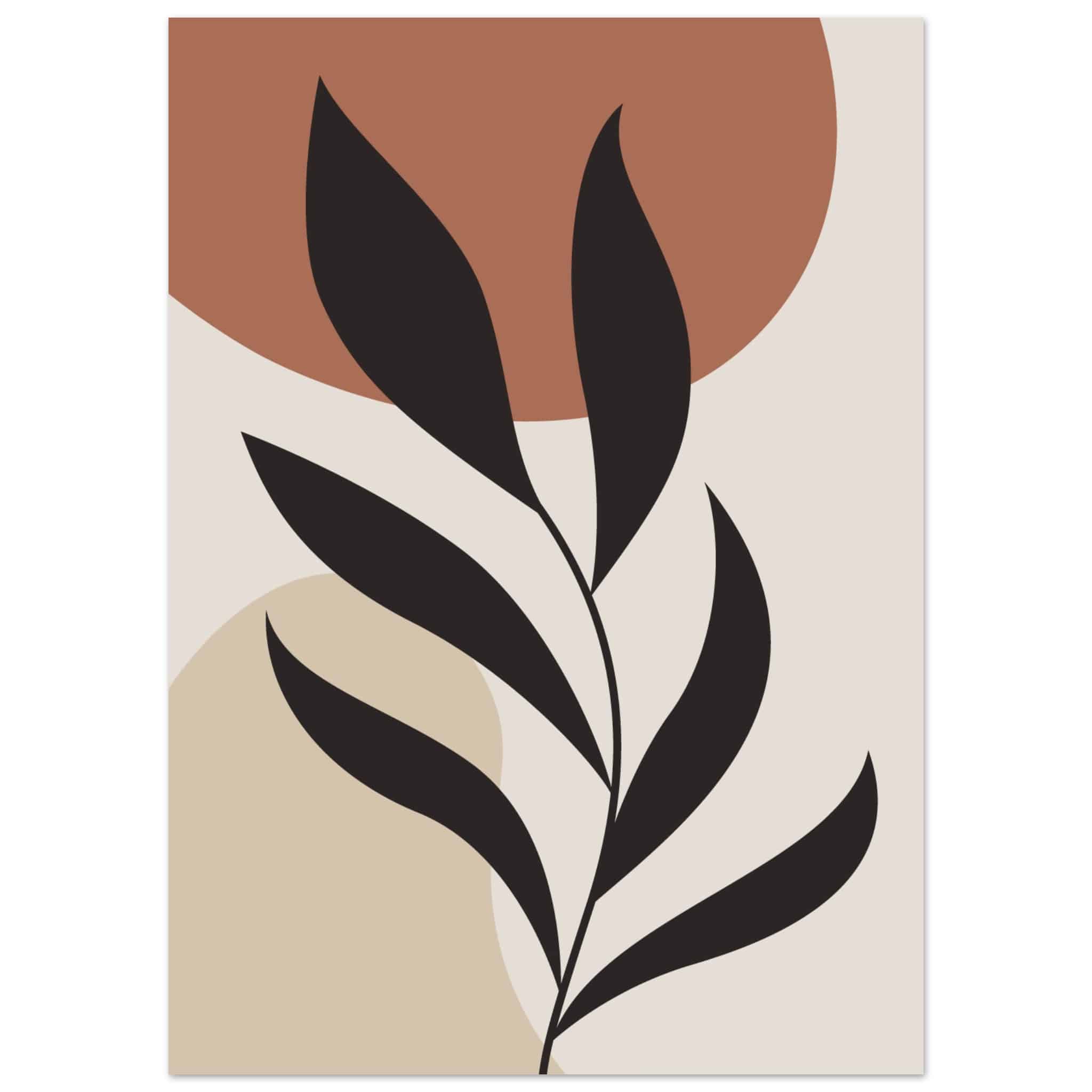 Artfulprints Poster Boho - Abstract leaf - 50x70 cm - Terracotta