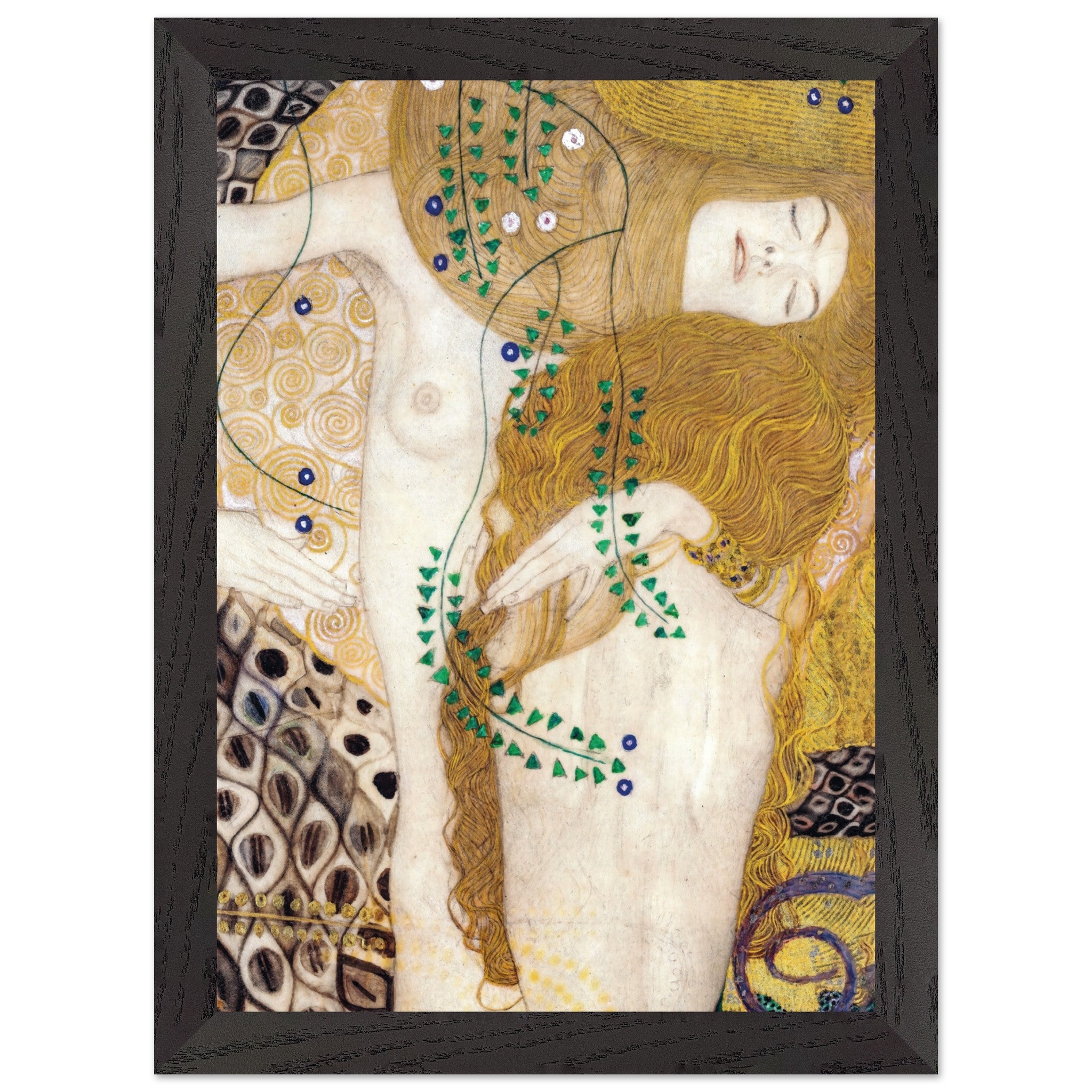 Artfulprints Poster met Lijst Gustav Klimt - Water snakes - A4 21x29.7