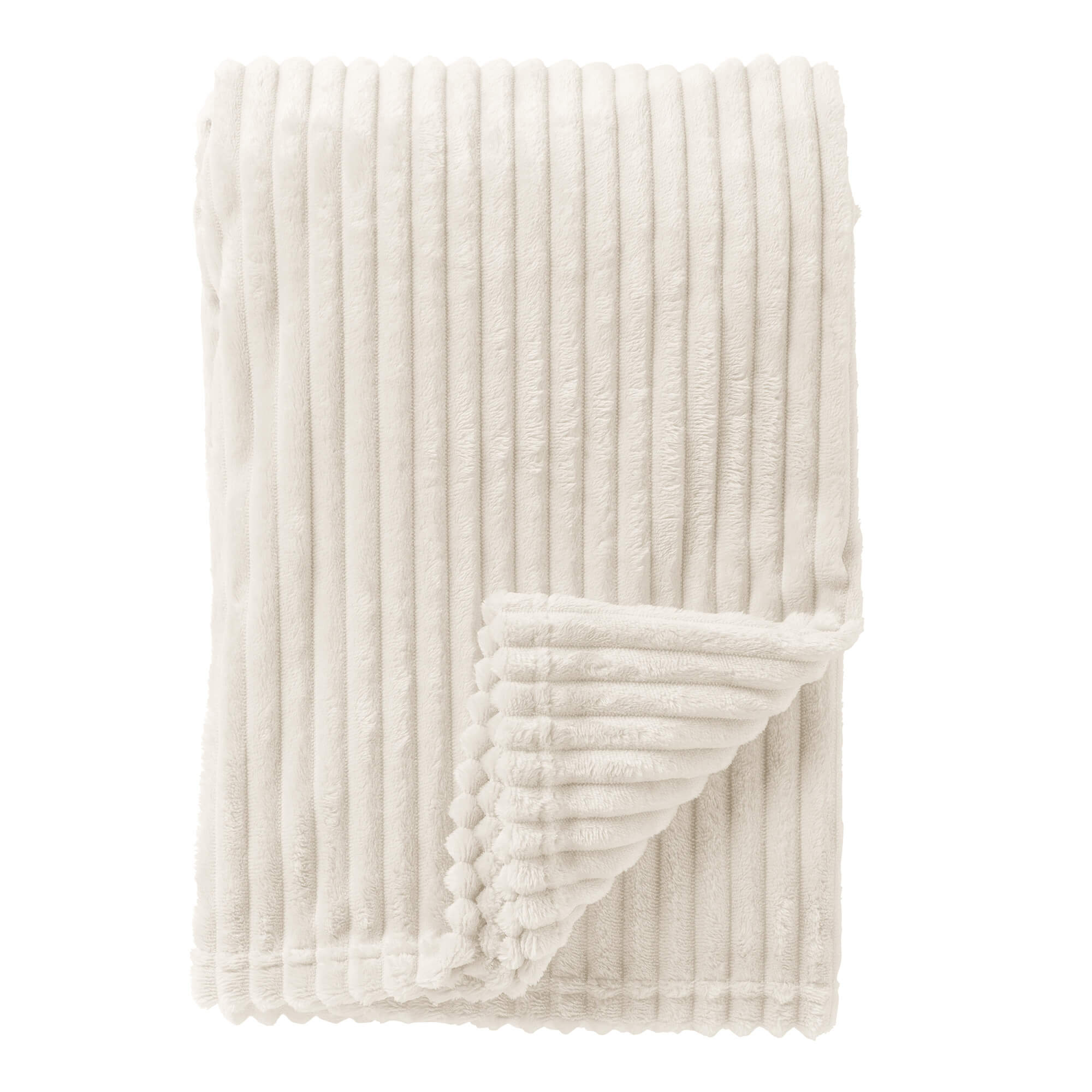 MARTHY - plaid 140x180 cm - zacht ribfluweel - corduroy - Snow White -