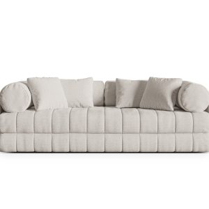 Cosmopolitan Design Converteerbare bank Kemi 3-zits, boucle lichtbeige